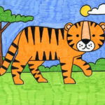 Tiger Easy Drawings For 4 Year Olds